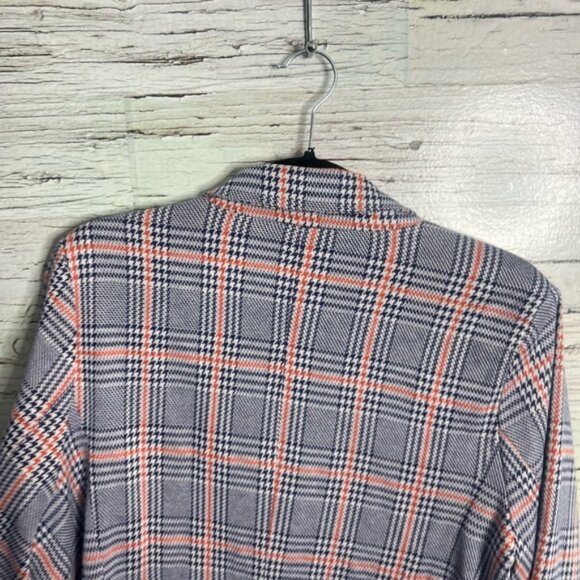 Modcloth Timeless Tailoring Plaid Ponte Blazer Jacket red blue Womens Sz 2X - Picture 6 of 7